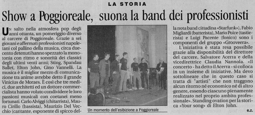 Articolo pubblicato su 'Il Mattino', lunedì 15 marzo 2004