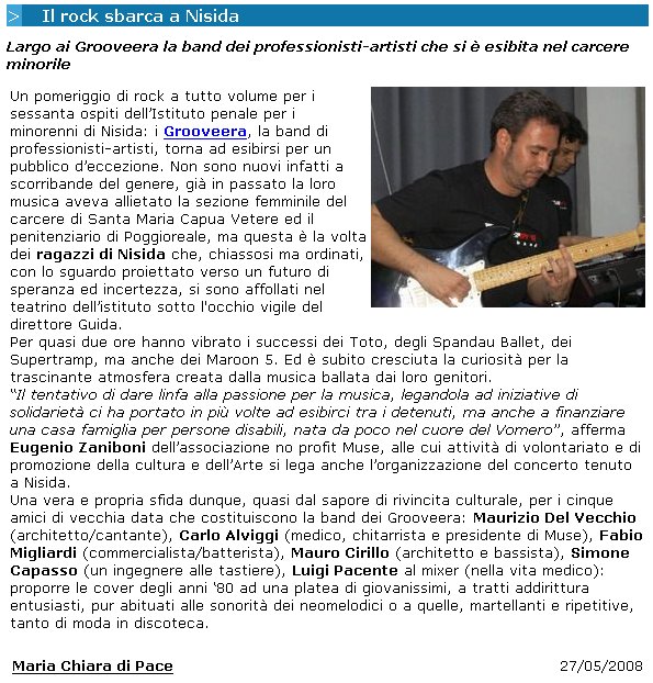 Articolo pubblicato su 'Campaniasuweb', marted� 27 maggio 2008