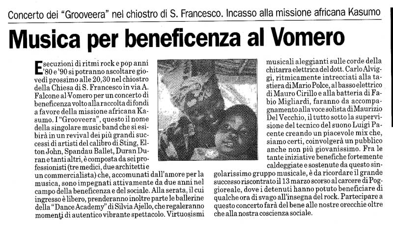 Articolo pubblicato su 'Napoli Più', Martedì 22 giugno 2004